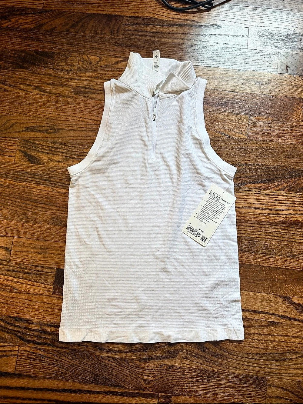Lululemon Swiftly Tech Sleeveless Half-Zip Polo White Size 6 NWT